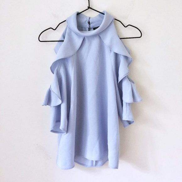 Topshop Tops - Topshop ruffle off shoulder blouse